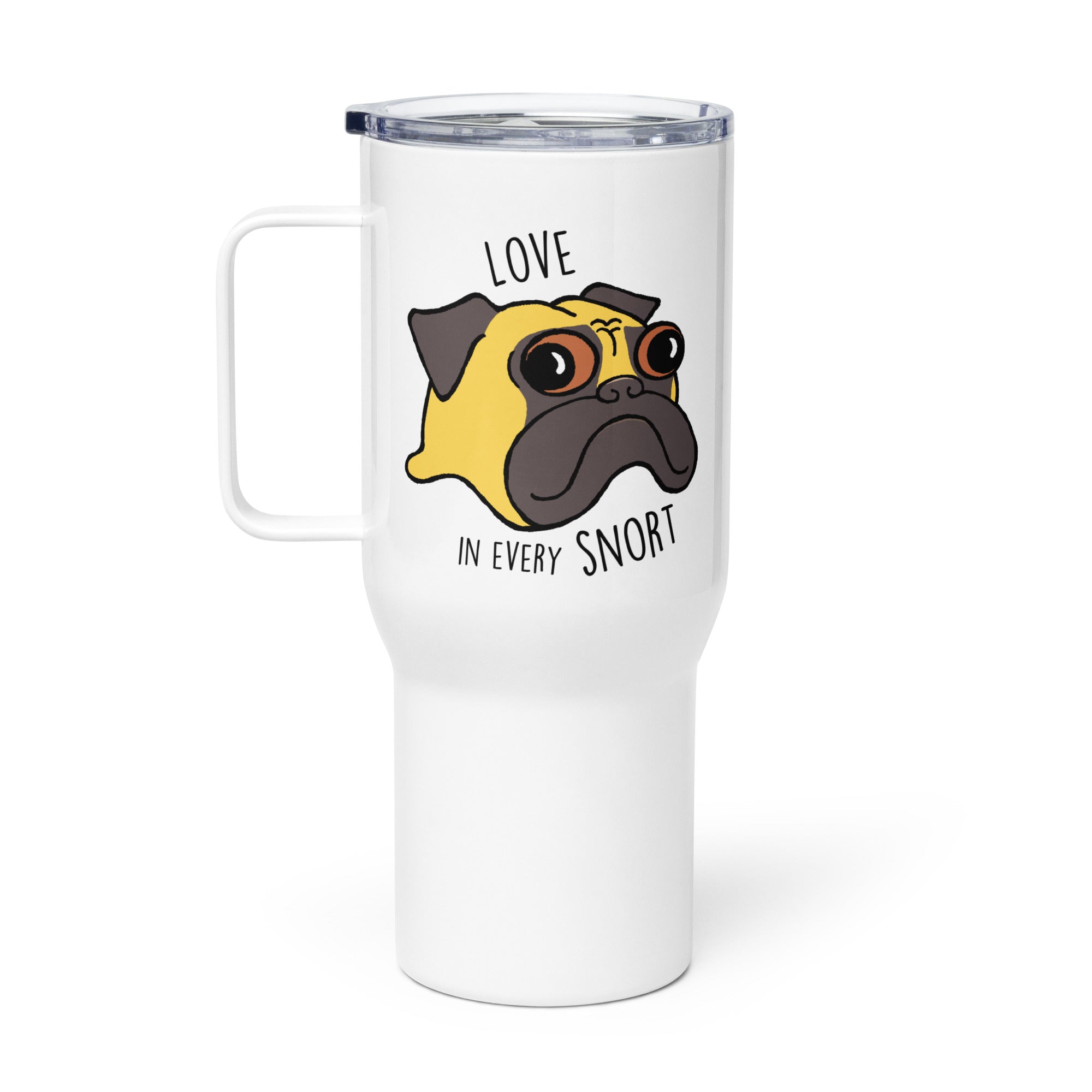 Love In Every Snort Travel Mug | Fawn Pug