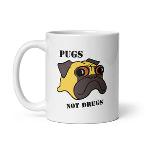 Pugs Not Drugs Coffee Mug | Fawn Pug