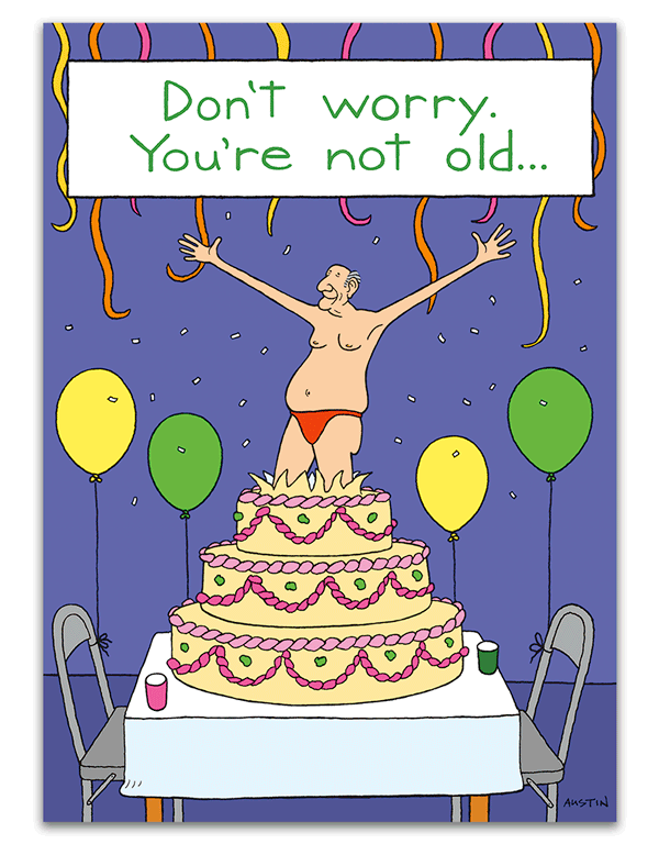 funny old man birthday cake